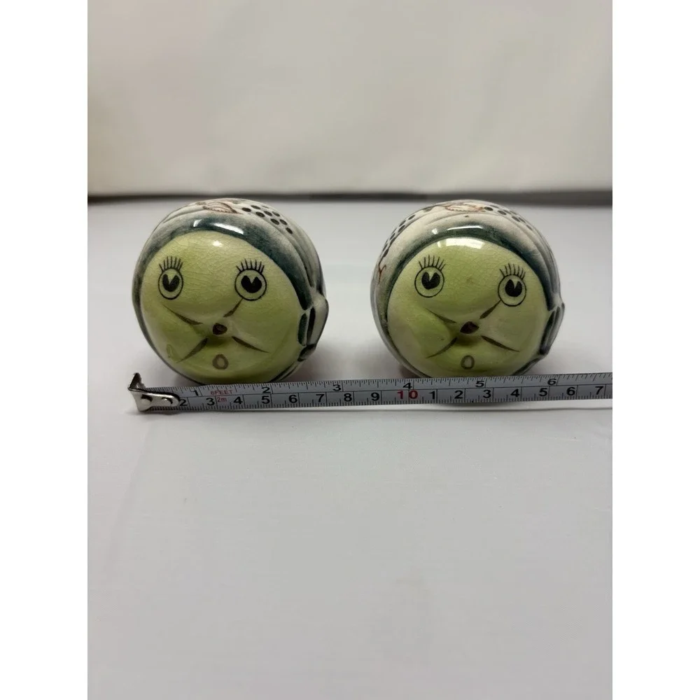 Vintage Anamorphic Fruit Heads Salt And Pepper Shakers Japan